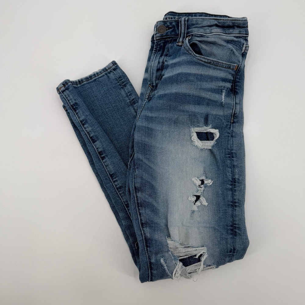 American Eagle Airflex+ Skinny Distressed Jeans Mens 28x30 Streetwear Grunge